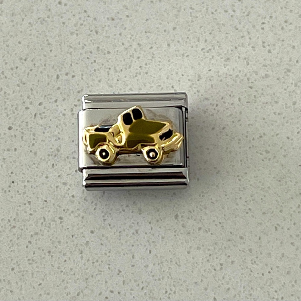 Zoppini Gold and Stainless Steel Jeep Truck Charm